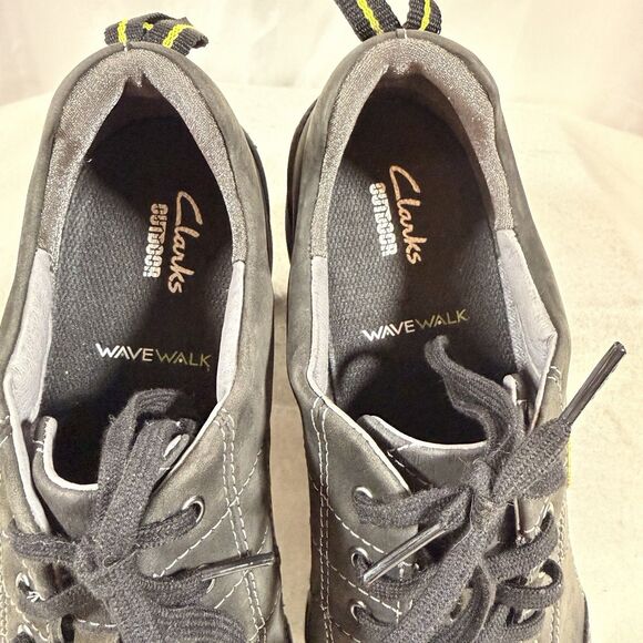 Clarks Wave Walk Womens Waterproof Black Leather Walking Shoes Sneakers US 10 - Picture 4 of 7